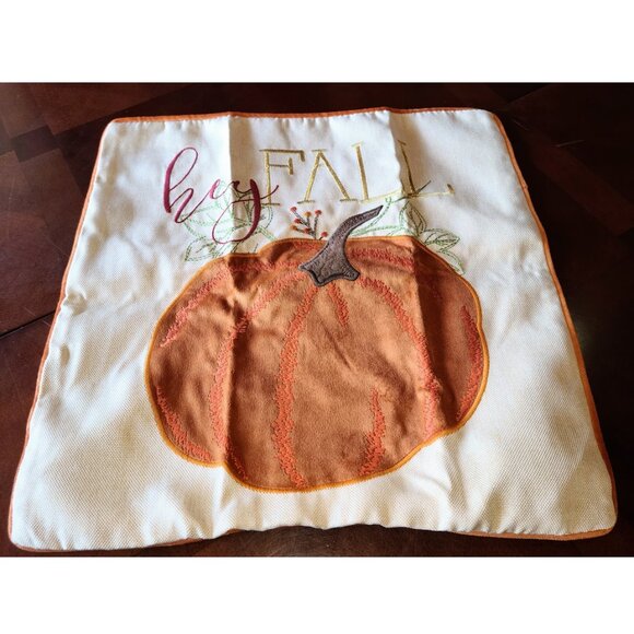 Pumpkin Pillow Cover Fall Decor Thanksgiving Cottage Farmhouse Throw Case Accent - Picture 2 of 11